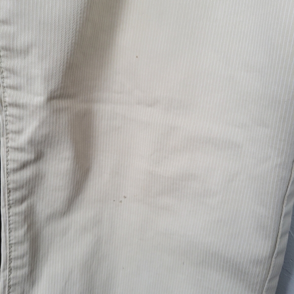 Michael Kors Women's 10 Khaki Tan Cropped Work Dress White Pinstripe Business - Picture 2 of 10